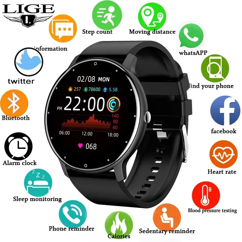LIGE Montre Connectée 1,32" – Appels Bluetooth, Suivi Santé, 20 Modes Sport, Étanche IP67, Compatible Android & iOS