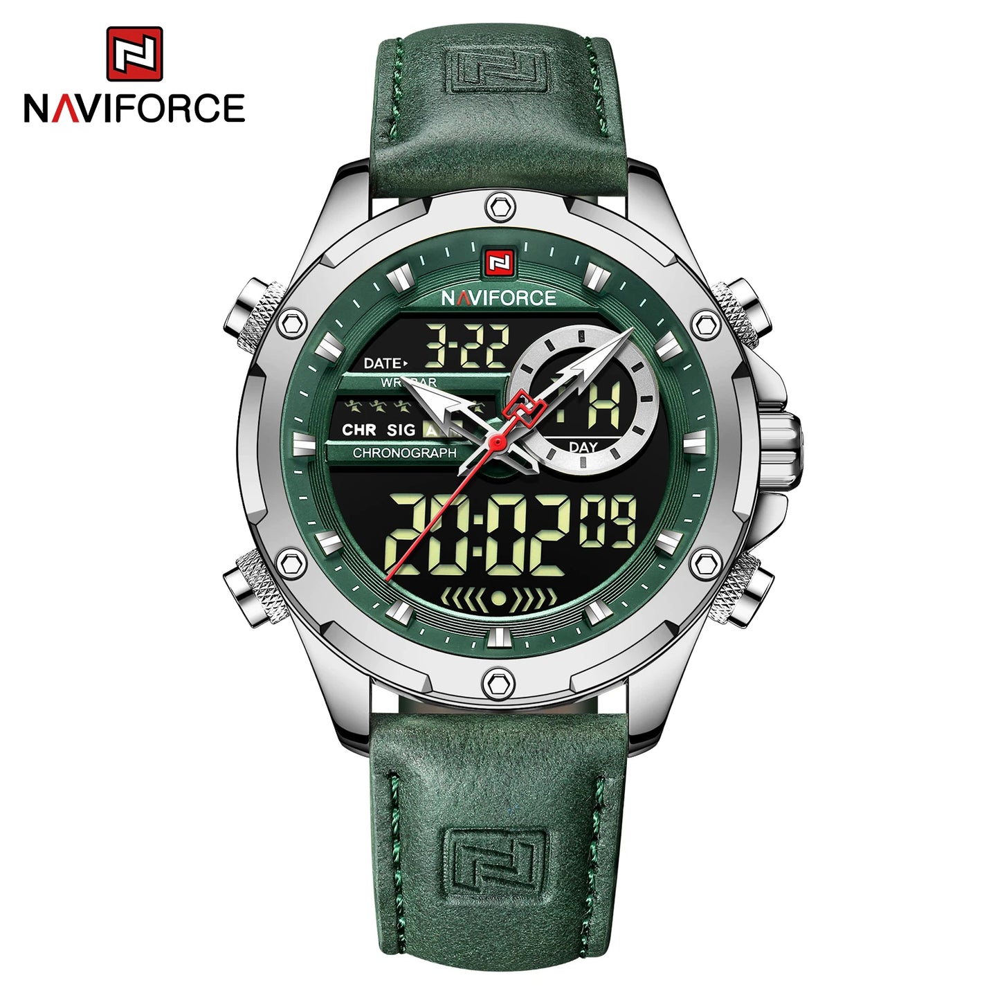 Montre Homme Naviforce – Double Affichage LED & Quartz, Sport Étanche avec Date