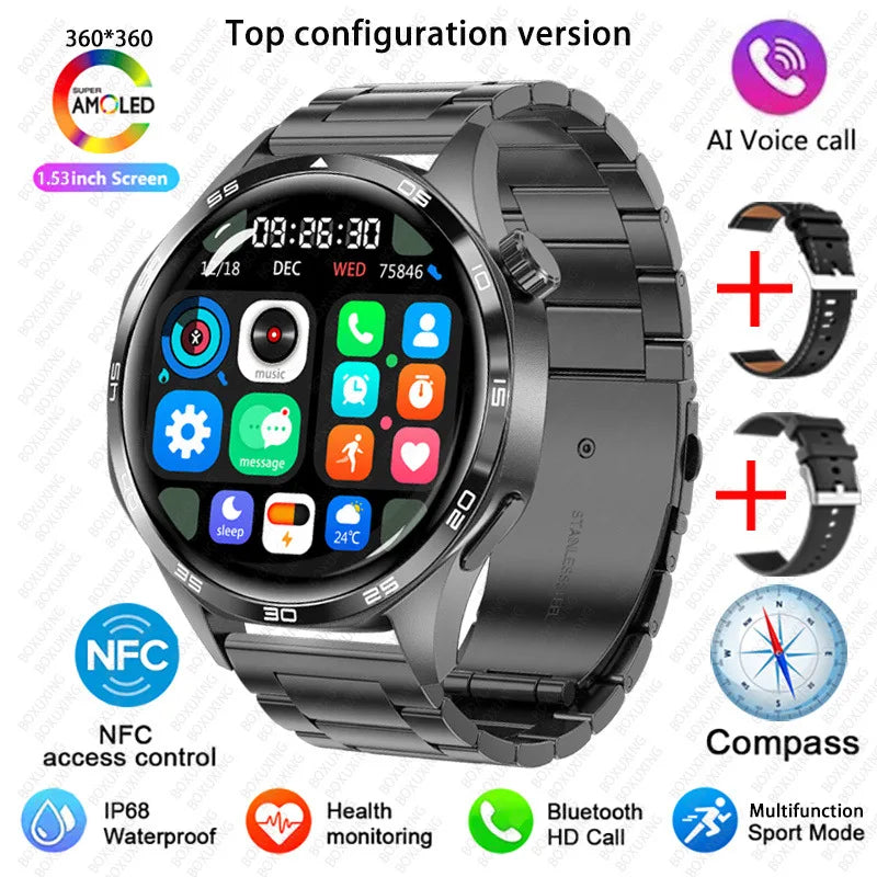 GT5 PRO – Montre Connectée Homme AMOLED  GPS, NFC, Appels Bluetooth
