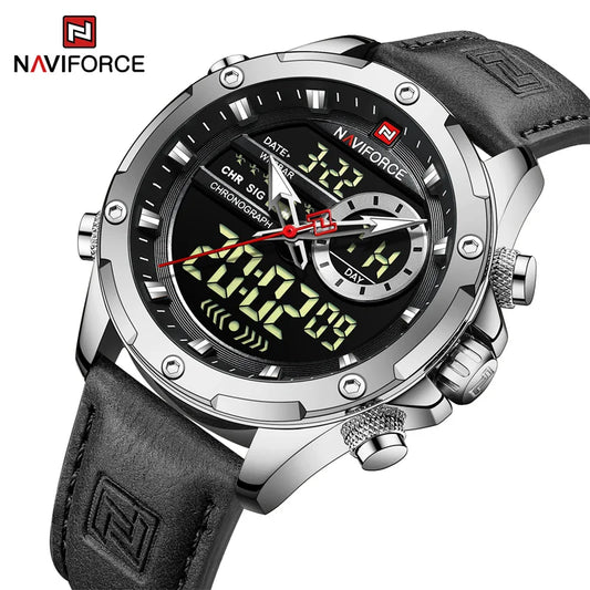 Montre Homme Naviforce – Double Affichage LED & Quartz, Sport Étanche avec Date