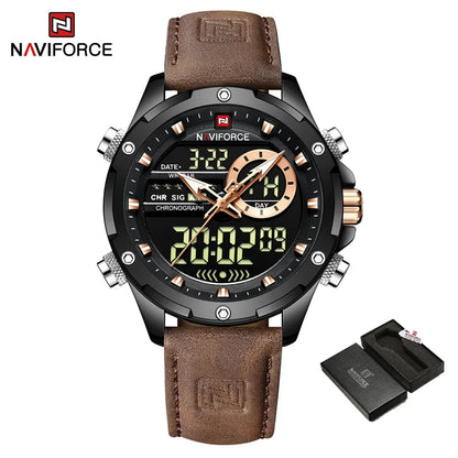 Montre Homme Naviforce – Double Affichage LED & Quartz, Sport Étanche avec Date