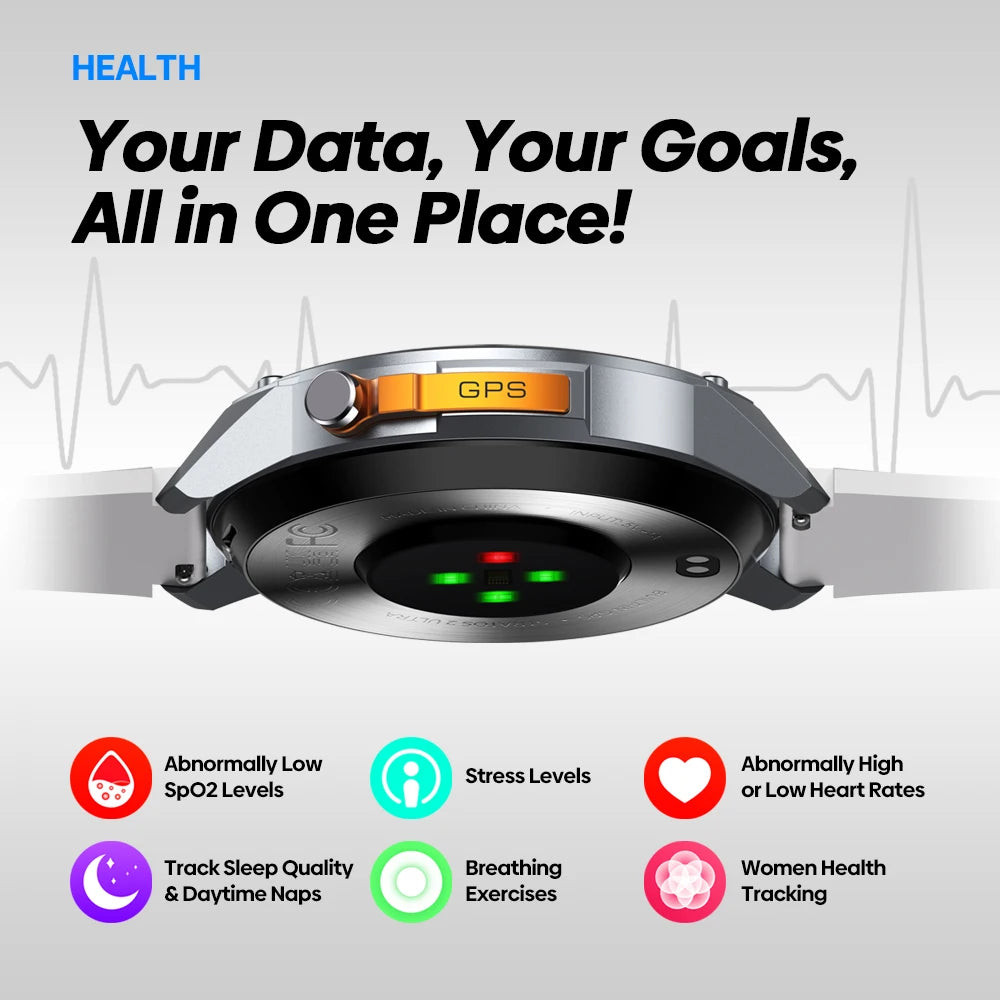Zeblaze Stratos 2 Ultra – Montre GPS Outdoor 10 ATM, Boussole, Altimètre, Appels Bluetooth