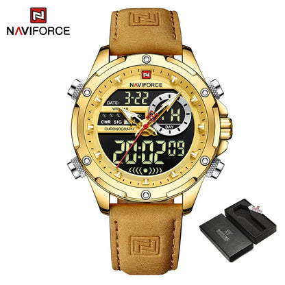 Montre Homme Naviforce – Double Affichage LED & Quartz, Sport Étanche avec Date