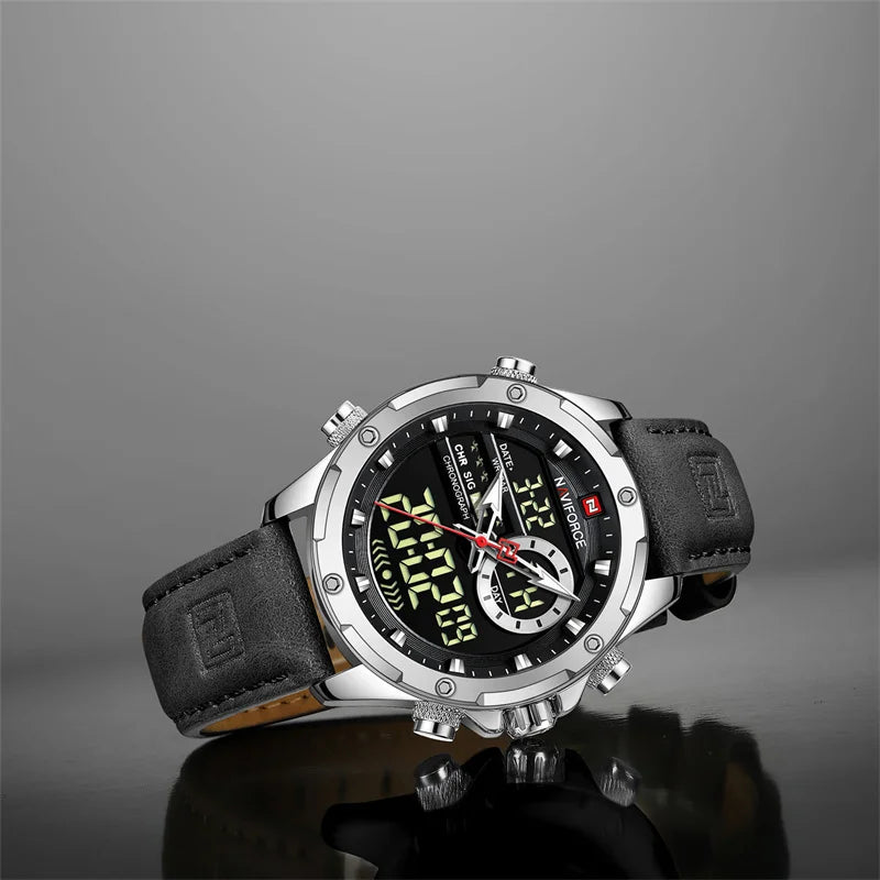 Montre Homme Naviforce – Double Affichage LED & Quartz, Sport Étanche avec Date