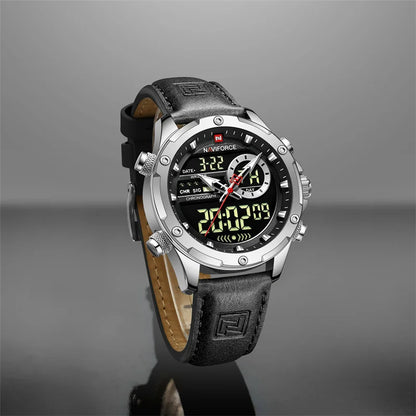 Montre Homme Naviforce – Double Affichage LED & Quartz, Sport Étanche avec Date