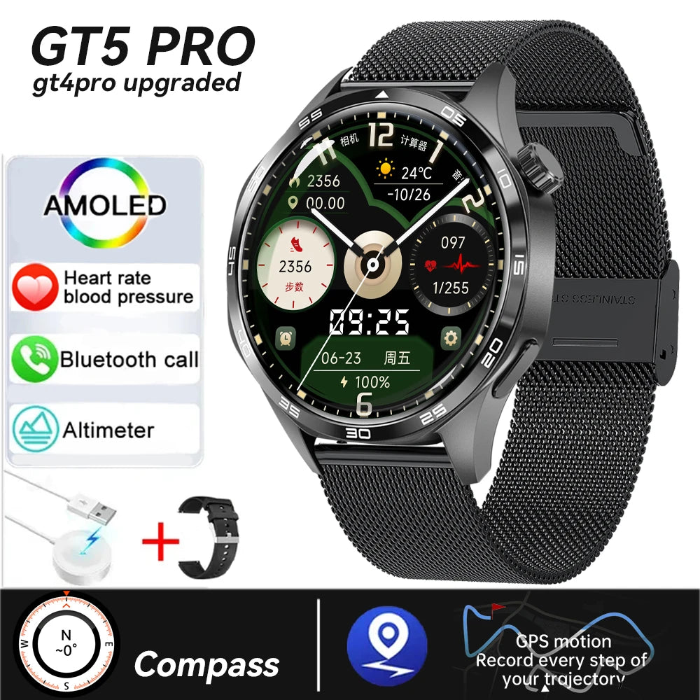 GT5 Smart Watch Pro – La montre connectée ultime écran AMOLED HD appel Bluetooth, du NFC