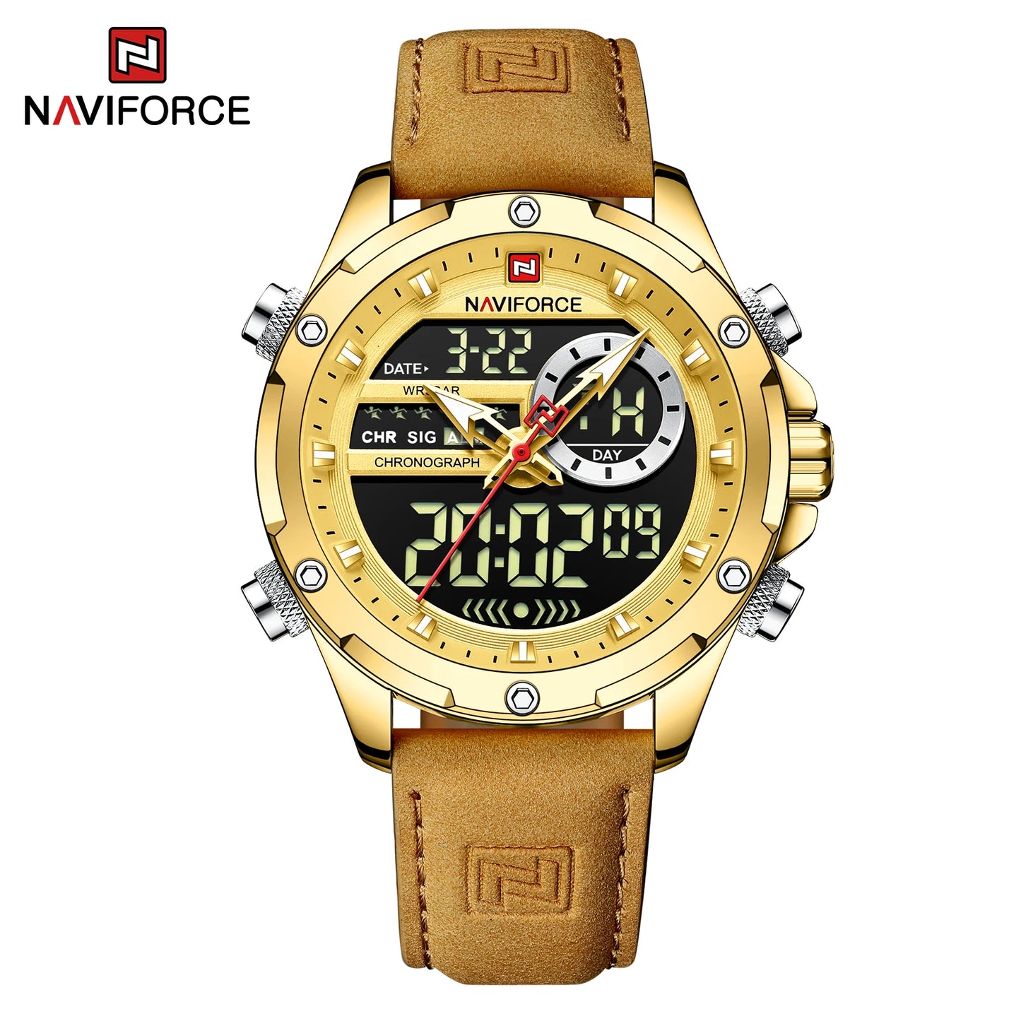 Montre Homme Naviforce – Double Affichage LED & Quartz, Sport Étanche avec Date