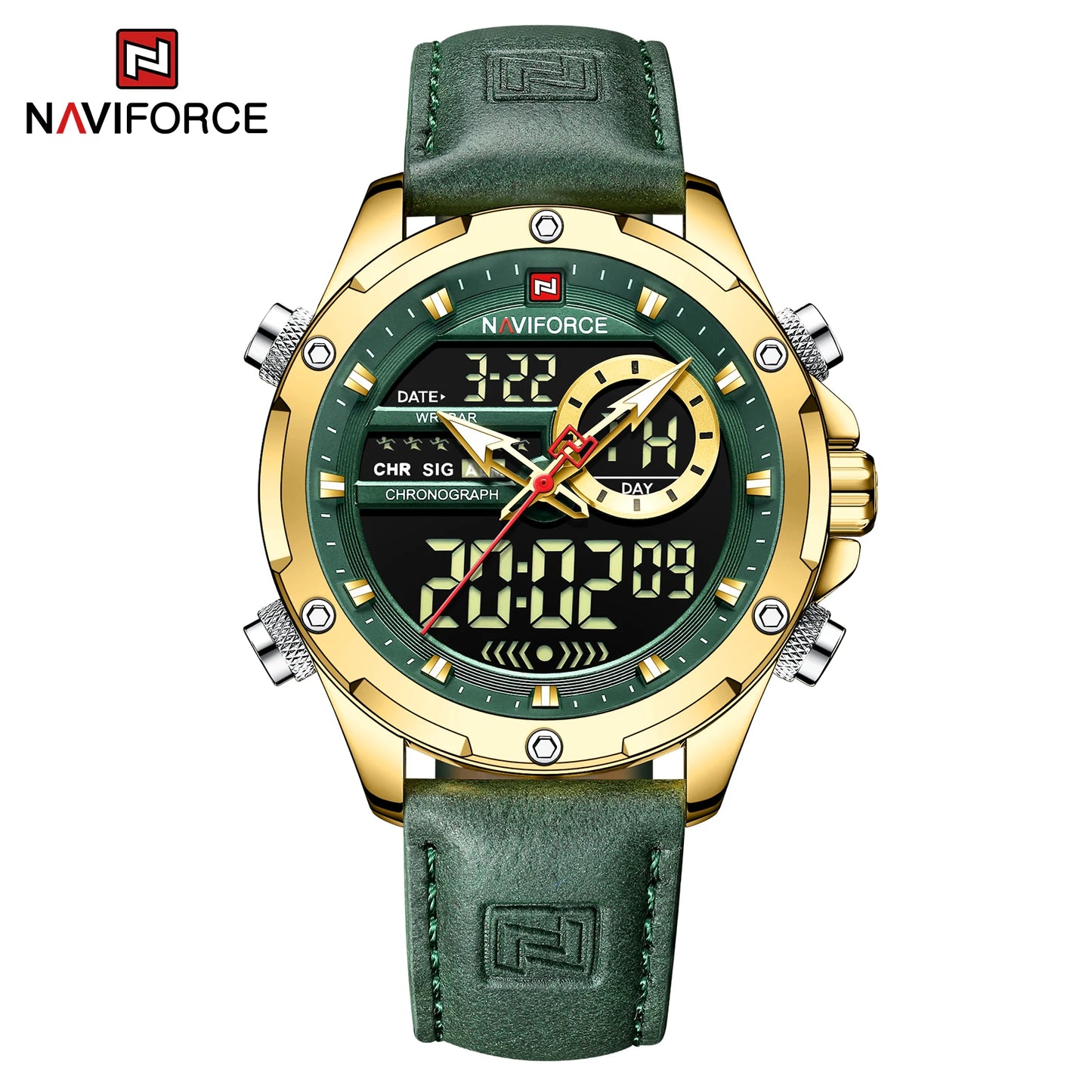 Montre Homme Naviforce – Double Affichage LED & Quartz, Sport Étanche avec Date