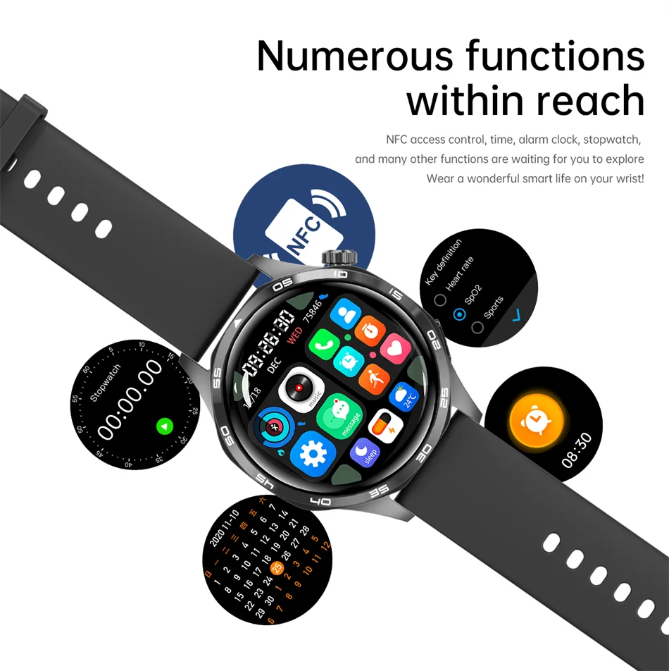 GT5 Smart Watch Pro – La montre connectée ultime écran AMOLED HD appel Bluetooth, du NFC