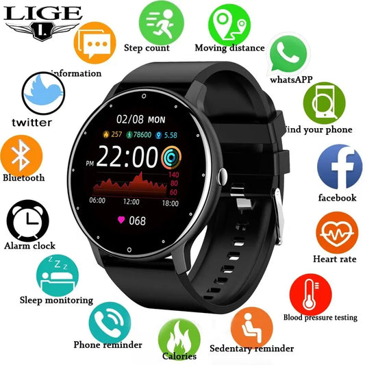 LIGE Montre Connectée 1,32" – Appels Bluetooth, Suivi Santé, 20 Modes Sport, Étanche IP67, Compatible Android & iOS